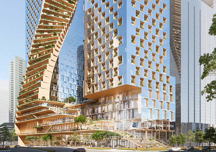 UNStudio Proposes “Green Spine” Towers For Melbourne