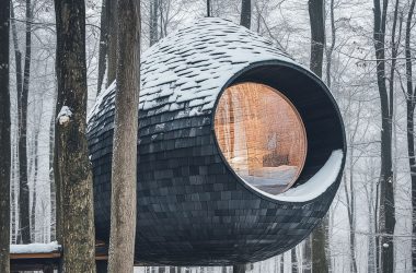 Antony Gibbon's 'Burl Treehouse': Shingled Sphere Treehouse Concept